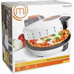 MasterChef Pizza Maker- Electric Rotating 12 Inch Non-stick Calzone Cooker  - Countertop Pizza Pie and Quesadilla Oven w Adjustable Temperature Control